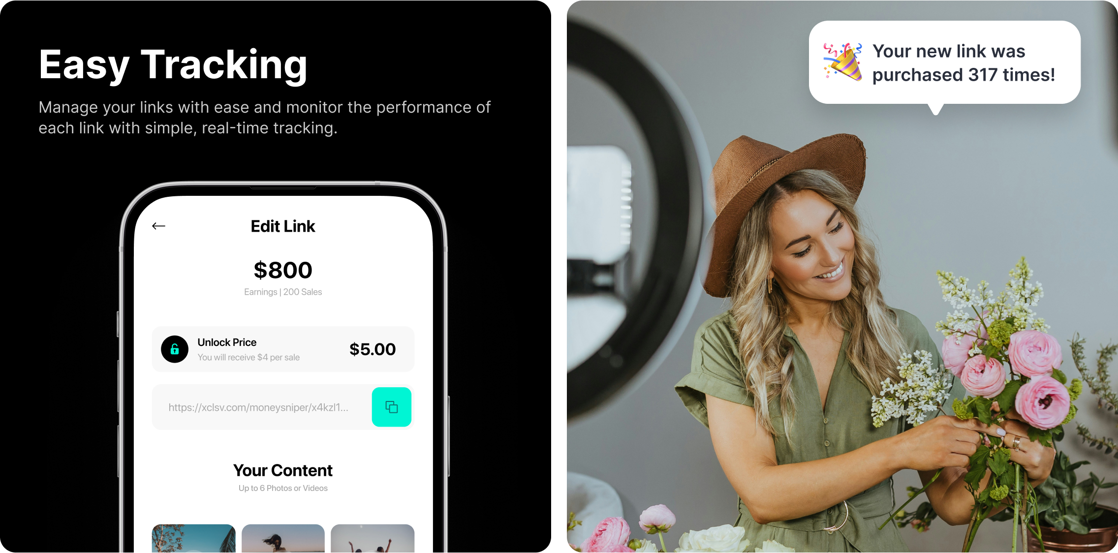 Easy Tracking - Manage your links with ease and monitor the performance of each link with simple, real-time tracking.